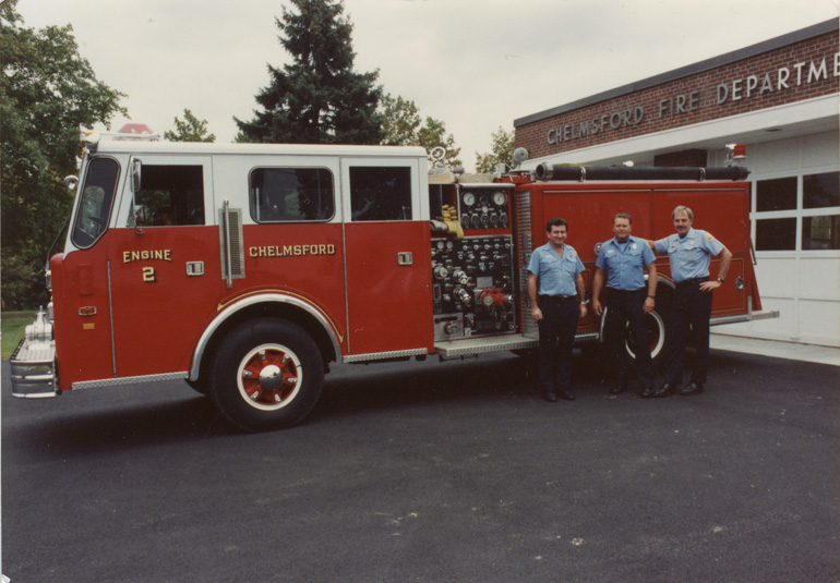 The 1976 Mack Engine 1 was reassigned to North Chelmsford as Engine 2 in 1981