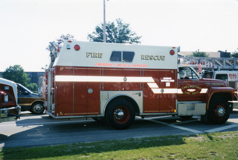 1986 Ford F700 chassis with a Marion body, Fire/Rescue Truck