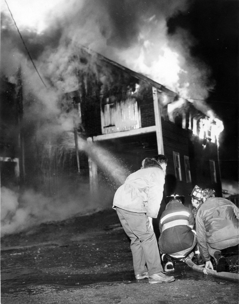 1970 Walter Lewis barn fire on Robin Hill Road, Call Firefighter St. Onge died of a heart attack