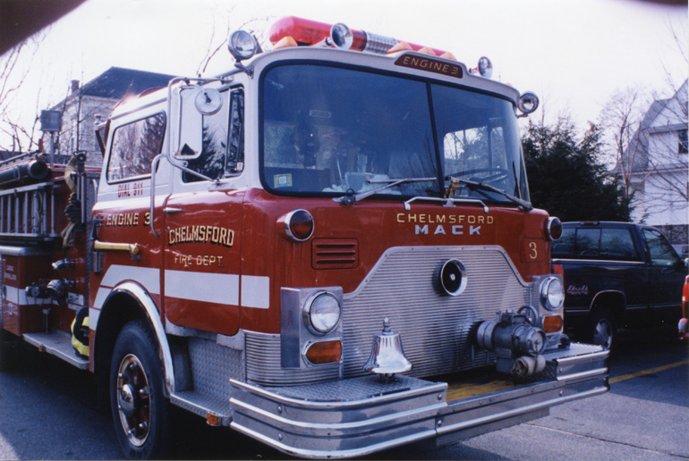 This is the 1981 Mack CF 1000 g.p.m. Pumper, 
	Engine 3 as it looked circa 1996 with new graphics and light bar
