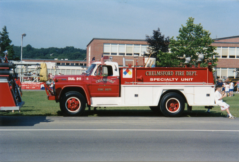 1970 Ford/Farrar Forest Fire Truck, Engine 6, as Specialty Unit 6 at McCarthy School in 1998