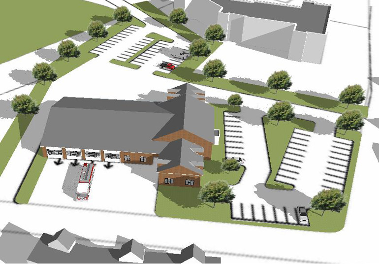 2009 Center Fire Station plan for the intersecton of Wison and Chelmsford streets