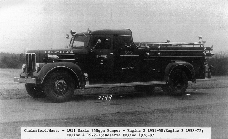 1951 Maxim 750 gpm Pumper for North Chelmsford