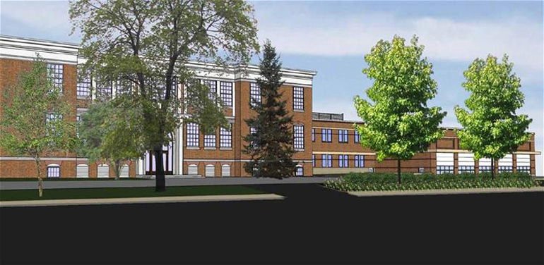 View of new Center Fire Station next to the Town Offices on Billerica Road