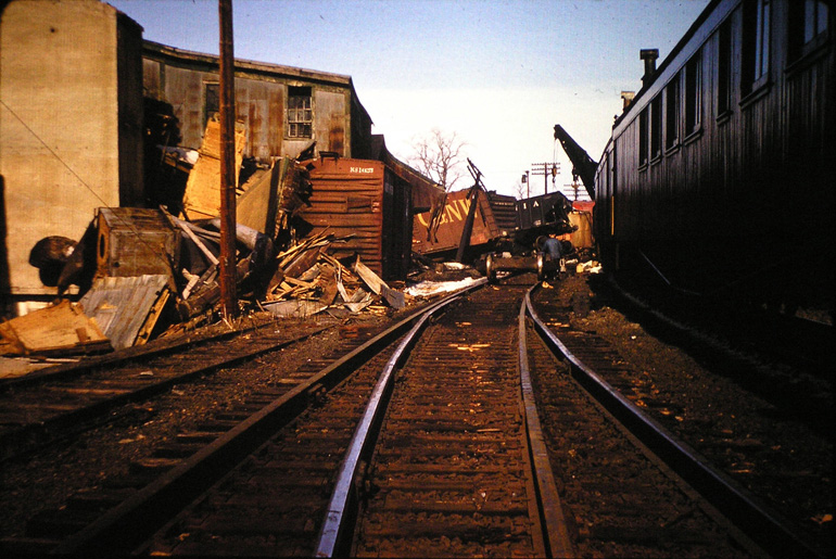 Boston and Maine Train Wreck behind Grossman's Lumber March 22, 1963