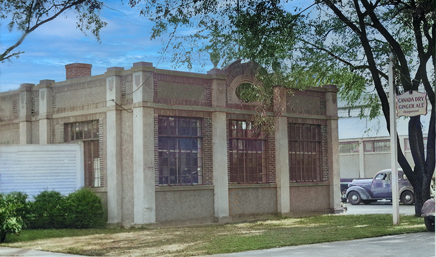 Office with concrete logo