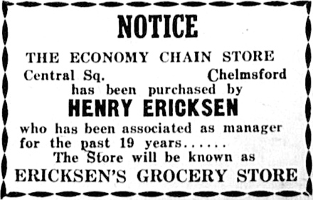 Economy Store purchased by Henry Eriksen