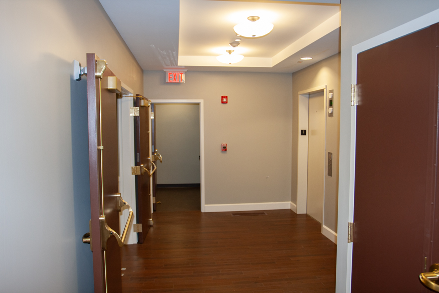 First floor rear lobby, new